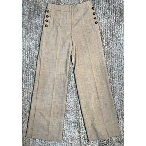 Etcetera~ Classy Lightweight Tan Linen Blend Pants w Button Accents Size 2 ~YaY!